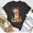 Goldendoodle Christmas Tree Lights Pajama Dog Xmas T-shirt Funny Gifts
