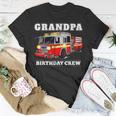 Grandpa Birthday Crew Fire Truck Firefighter Fireman Party T-Shirt Funny Gifts
