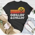 Grilling And Chilling Smoke Meat Bbq Home Cook Dad Men T-Shirt Funny Gifts