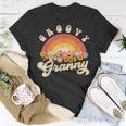 Groovy Granny Retro Rainbow Colorful Flowers Design Grandma Unisex T-Shirt Unique Gifts