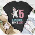 Happy 5Th Birthday UnicornShirt Awesome Since 2014 Unisex T-Shirt Unique Gifts