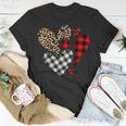Hearts Leopard Buffalo Plaid Valentines Day 2023 Heart Love T-Shirt Funny Gifts