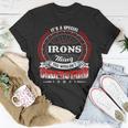 Irons Family Crest Irons Irons Clothing IronsIrons T Gifts For The Irons Unisex T-Shirt Funny Gifts