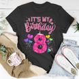 Its My 8Th Birthday Doughnut Happy 8 Years Old Girl Kids T-Shirt Funny Gifts