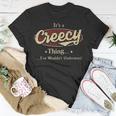 Its A Creecy Thing You Wouldnt Understand Personalized Name Gifts With Name Printed Creecy Unisex T-Shirt Funny Gifts
