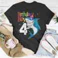 Kids 4Th Birthday Boy Shark Shirts 4 Jaw-Some Four Tees Boys Unisex T-Shirt Unique Gifts