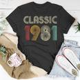 Klassisch 1981 Vintage 42 Geburtstag Geschenk Classic T-Shirt Lustige Geschenke