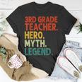 Lehrer Der 3 Klasse Held Mythos Legende Vintage-Lehrertag T-Shirt Lustige Geschenke