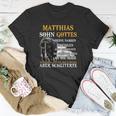 Matthias Sohn Gottes T-Shirt, Motiv mit Spruch und Grafik Lustige Geschenke