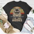 Mens The Dad Abides Retro Fathers Day Unisex T-Shirt Funny Gifts