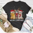 Meowy Christmas Cat Christmas Tree Xmas Holidays T-shirt Funny Gifts