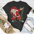 Merry Christmas Ice Hockey Dabbing Santa Claus Hockey Player T-shirt Funny Gifts