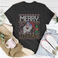 Merry Litmas Lit Santa Claus Wine Ugly Christmas Sweater Cute Gift Unisex T-Shirt Unique Gifts