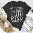 Not All Wounds Are Visible Ptsd Awareness Us Veteran Soldier T-Shirt Funny Gifts