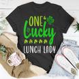 One Lucky Lunch Lady St Patricks Day Irish Shamrock T-Shirt Funny Gifts