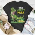 One Lucky Papa St Patricks Day T-Rex Leprechaun T-Shirt Funny Gifts