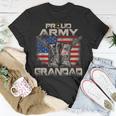 Proud Army Grandad America Flag Us Military Pride Unisex T-Shirt Unique Gifts