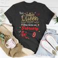 This Queen Was Born On Februar 9 Februar Geburtstag Frauen T-Shirt Lustige Geschenke