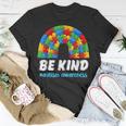 Rainbow Puzzle Autism Support Be Kind Autism Awareness Unisex T-Shirt Unique Gifts