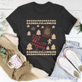 Red Plaid Reindeer Gingerbread Cookies Funny Ugly Christmas Meaningful Gift Unisex T-Shirt Unique Gifts