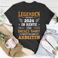 Rente 2024 Ruhestand Pension Deko Dekoration Rentner 2024 T-Shirt Lustige Geschenke