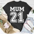 Schwarzes T-Shirt Mum 21 im Sportdesign, Perfektes Tee für Mütter Lustige Geschenke