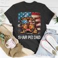 Shar Pei Dad American Flag 4Th Of July Dog Fathers Day Gift For Mens Unisex T-Shirt Unique Gifts