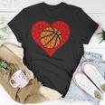 Sports Basketball Ball Red Love Shaped Heart Valentines Day Unisex T-Shirt Unique Gifts