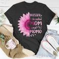 Sunflower Blessed To Be Called Mom And Momo Gift For Womens Unisex T-Shirt Unique Gifts