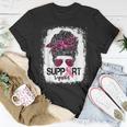 Support Squad Messy Bun Pink Warrior Breast Cancer Awareness V2 Unisex T-Shirt Unique Gifts