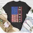 Mens Swim Dad American Flag Swimmer Fathers Day T-Shirt Funny Gifts
