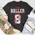 This Baller Is Now 8 Birthday Baseball Theme Bday Party Unisex T-Shirt Unique Gifts