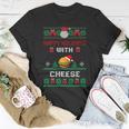 Ugly Christmas Sweater Burger Happy Holidays With Cheese V3 Unisex T-Shirt Unique Gifts