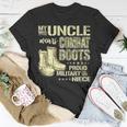 My Uncle Wears Combat Boots Dog Tags Proud Military Niece T-Shirt Funny Gifts