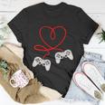 Video Gamer Valentines Day Tshirt With Controllers Heart Unisex T-Shirt Unique Gifts