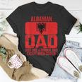Mens Vintage Albanian Dad Albania Flag Fathers Day T-Shirt Funny Gifts