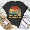 Mens Vintage Best Cat Dad Ever Bump Fit Cat Lover T-Shirt Funny Gifts