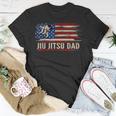 Vintage Bjj Jiu-Jitsu Dad American Usa Flag Sports T-Shirt Funny Gifts