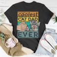 Vintage Dad Cat The Coolest Dad Cat Ever Fathers Day T-Shirt Funny Gifts