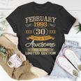 Vintage February 1993 30 Years Old Boy 30Th Birthday Unisex T-Shirt Unique Gifts