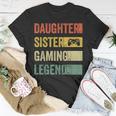 Vintage Gamer Girl T-Shirt, Tochter & Schwester Gaming Legende Lustige Geschenke