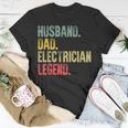 Mens Vintage Husband Dad Electrician Legend Retro T-Shirt Funny Gifts