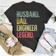 Mens Vintage Husband Dad Engineer Legend Retro T-Shirt Funny Gifts
