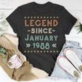 Vintage Legend Since Januar 1988 Geburtstag Männer Frauen T-Shirt Lustige Geschenke