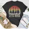 Vintage Retro Lets Rock Rock And Roll Guitar Music Unisex T-Shirt Unique Gifts