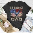 Vintage US Air Force Proud Dad With American Flag T-Shirt Funny Gifts
