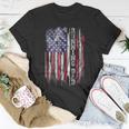 Vintage Usa Flag Proud Running Dad Runner Silhouette T-Shirt Funny Gifts