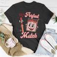 We’Re A Perfect Match Retro Groovy Valentines Day Matching T-Shirt Funny Gifts