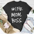 Wife Mom Boss Cool Mother Design Mothers Day Moms Womens Unisex T-Shirt Unique Gifts