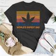 Mens Worlds Dopest Dad Weed Cannabis 420 Vintage T-shirt Funny Gifts